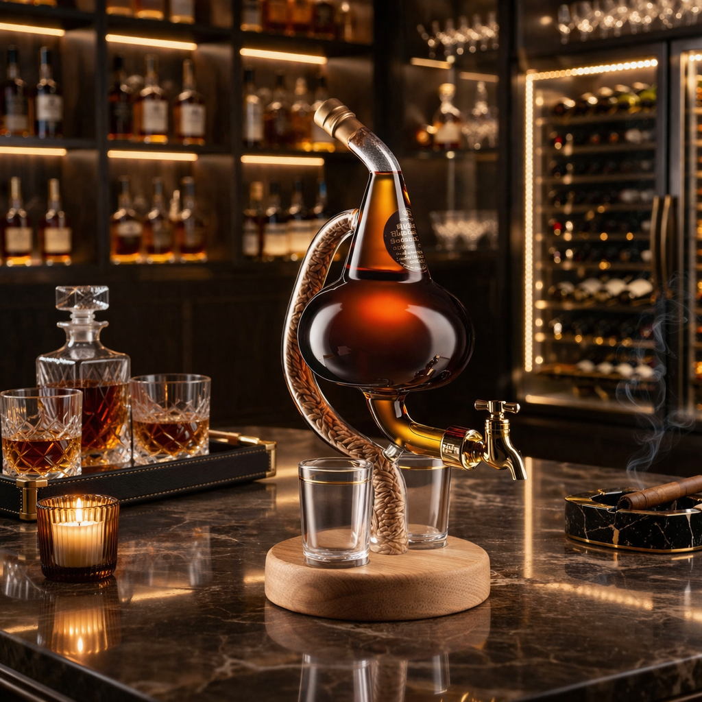 Butelka Whiskey - Edycja Alambique z Drewnianą Podstawą